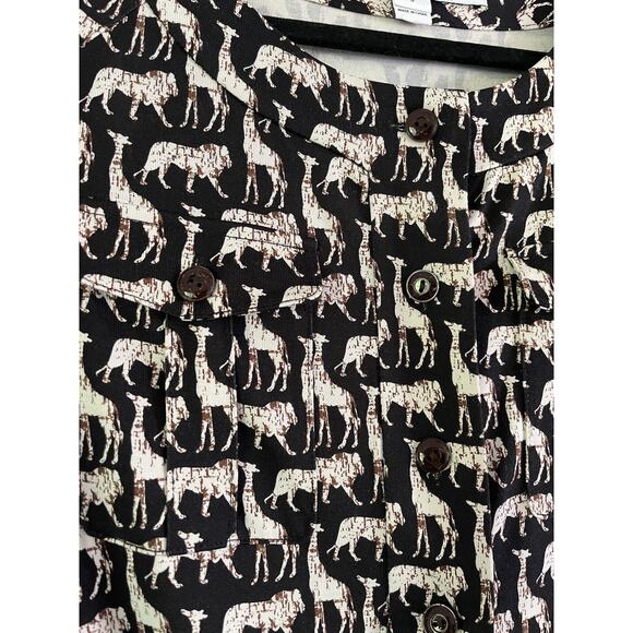 Diane Von Furstenburg Opal Jungle Animal Print Silk Button Front Romper Size 6 - Picture 7 of 12